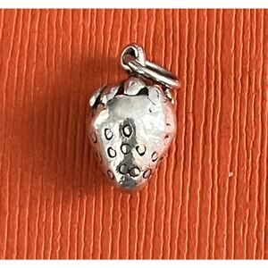 James Avery Retired Sterling Silver 3D Strawberry Charm